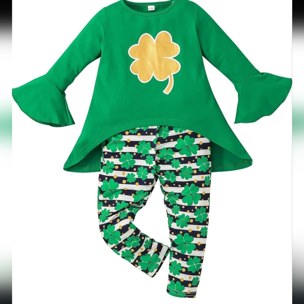 Green Shamrock Matching 3 Piece Set Size 12-18 Months